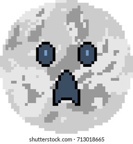 vector pixel art halloween moon isolated