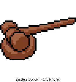vector pixel art hammer judge isolated cartoon