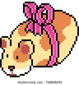 vector pixel art hamster pet isolated