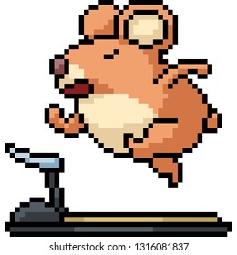 vector pixel art hamster run isolated cartoon