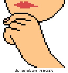 vector pixel art hand gesture isolated