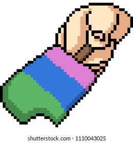 vector pixel art hand ice cream isolated cartoon