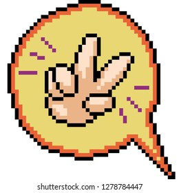 vector pixel art hand sign isolated cartoon