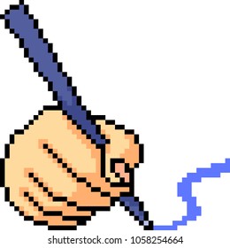 Vector Pixel Art Hand Write Isolated Cartoon