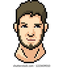 vector pixel art handsome man isolated cartoon