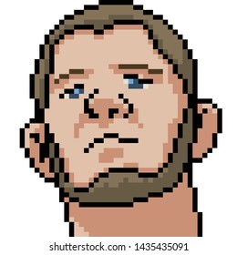 vector pixel art handsome man isolated cartoon