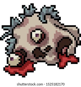 vector pixel art head rot isolated cartoon