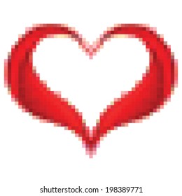 Vector pixel art heart