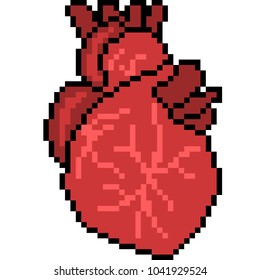 Vector Pixel Art Heart Isolated Cartoon Stock Vector (Royalty Free ...