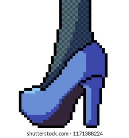 vector pixel art high heels fashion isolated cartoon
