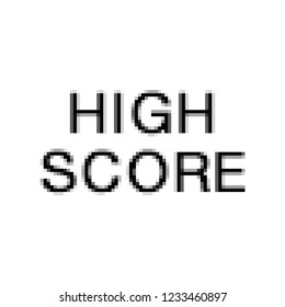 Vector Pixel Art. High Score. Computer Screen.