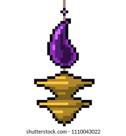 vector pixel art holy charm isolated cartoon