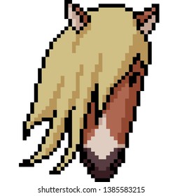 vector pixel art horse head isolated cartoon