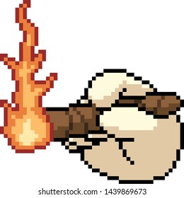 vector pixel art hot cigar isolated cartoon