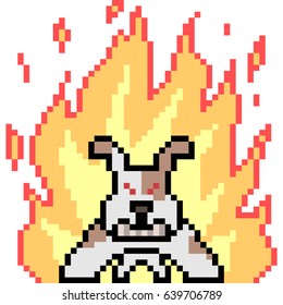 vector pixel art hot dog