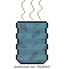 vector pixel art hot drink isolated