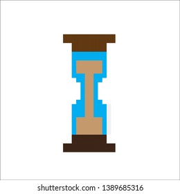 vector pixel art hourglass isolated cartoon 