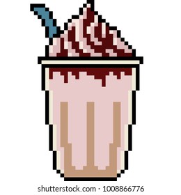 vector pixel art ice cream isolated