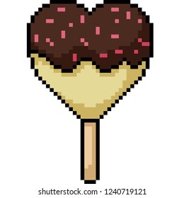 vector pixel art ice cream isolated cartoon