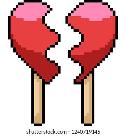 vector pixel art ice cream isolated cartoon