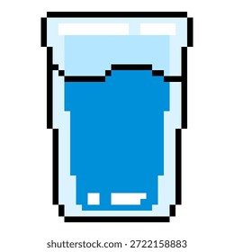 Vektor Pixel Art Icon - Glas Wasser