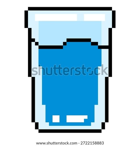 Vector Pixel Art Icon - Glass of Water