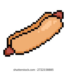 Vector Pixel Art Icon - Perrito caliente