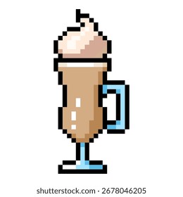 Vector Pixel Art Icon - Vaso de café irlandés