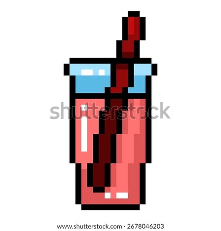 Vector Pixel Art Icon - Lemonade Glass