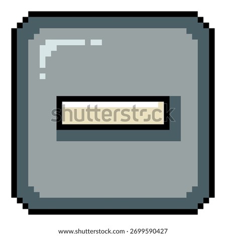 Vector Pixel Art Icon Minus Button