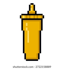 Vektor Pixel Art Icon - Senf Squeeze Flasche