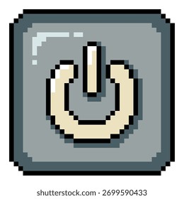 Vector Pixel Art Icon - Power Button