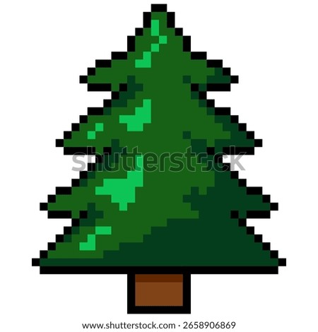 Vector Pixel Art Icon - Single Pine Tree
