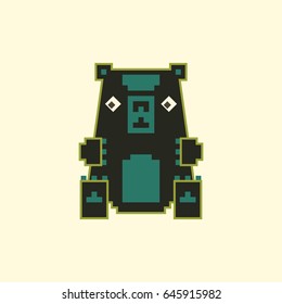 Vector pixel art illustration toy bear