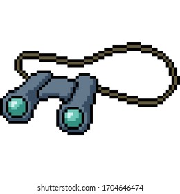 vector pixel art isolated binoculars