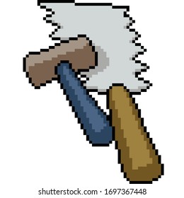 vector pixel art isolated carpenter tool