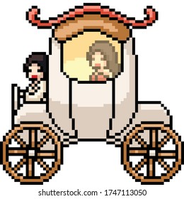 vector pixel art isolated fancy carriage