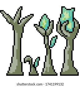 arte de píxeles vectoriales planta de fantasía aislada