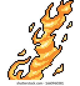 vector pixel art isolated fire pillar