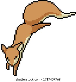 gráfico de píxeles vectorial art aislado zorro salto