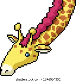 vector pixel art isolated giraffe head