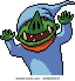 vector pixel art isolated goblin