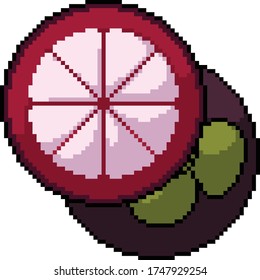 arte de píxeles vectoriales aislados corte de mangostino