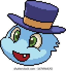 vector pixel art isolated monster kid