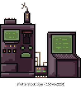 vector pixel art isolated old machine