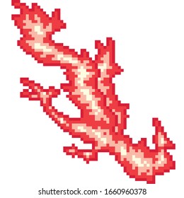 vector pixel art isolated phoenix