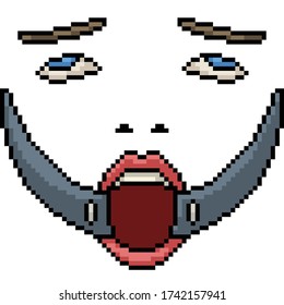 vector pixel art isolated pleasure face