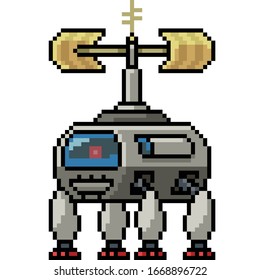 vector pixel art isolated spider drone