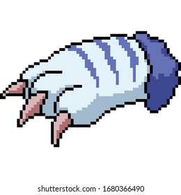 vector pixel art isolated tiger claw