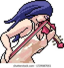 vector pixel art isolated violin action